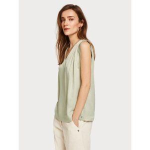 NWT New SCOTCH & SODA Silky Pleated Top Mint Size M